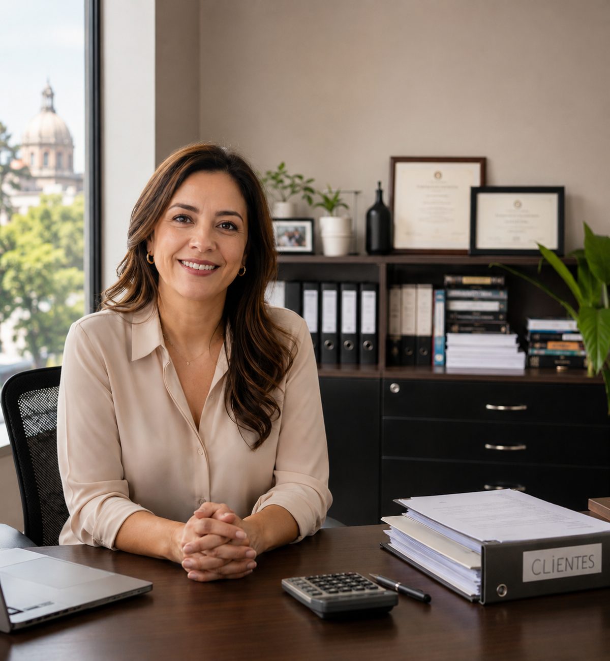 Contadora en su oficina