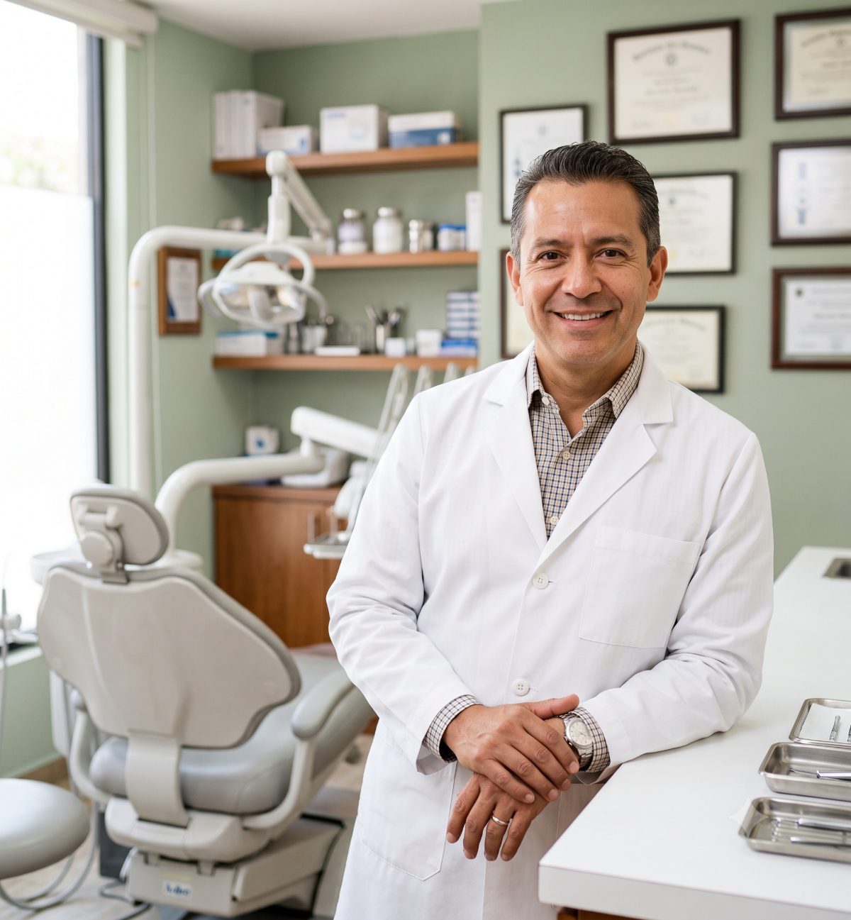 Dentista en su consultorio